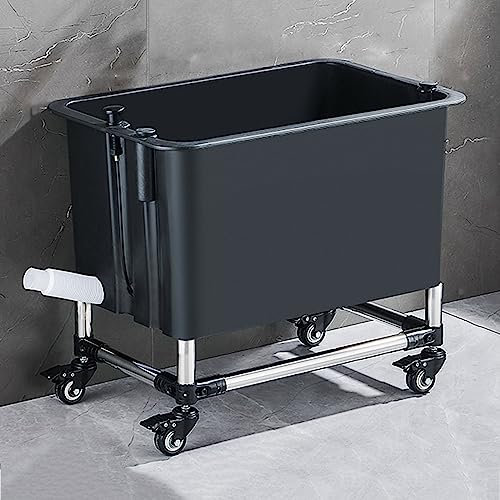 Cubo De Mapas Con Ruedas, Cuenca De Servicio Comercial De Trapeador, Fregadero Portátil De Fregadero, Polipropileno Para La Limpieza Industrial Para El Hogar Del Hotel ( Color : Extended Wheel 60*39cm
