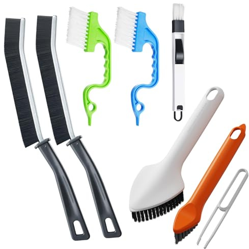 Crevice Cleaning Brush, Hard Bristle Crevice Cleaning Brushes, 3 in 1 Cleaning Brushes for Household Use Multifunctional Gap Cleaning Brush for Bathroom Kitchen Window Groove Corner Small Spaces