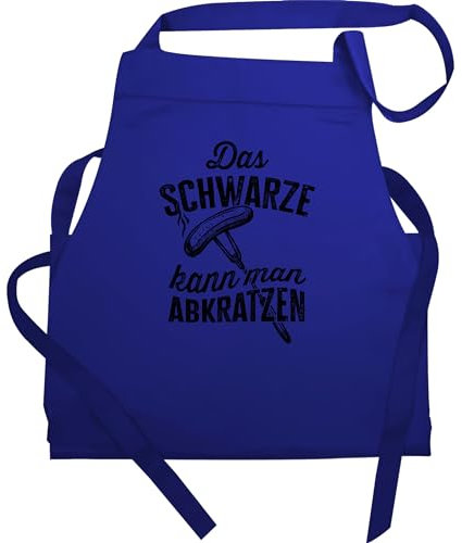 Shirtracer Schürze Geschenk - Grillschürze Erwachsene - Das Schwarze kann man abkratzen - Grill Geschenke Griller Grillfreunde - 60x87 - Royalblau - vatertagsgeschenke ideen grillen weihnachten