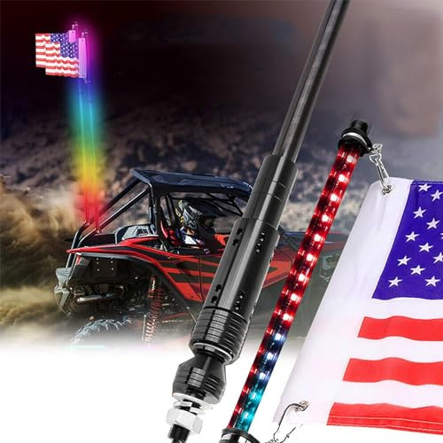 MaiBuL LNNW Lumières de Fouet LED dansantes de 3 Pieds, fouets d'antenne éclairés for Chasse RVB pour camions,Dune Buggy Tout-Terrain