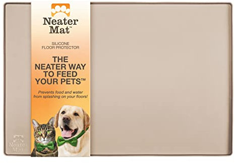 Neater Pet Brands Napfunterlage Hund und Katzen Wasserdicht - Silikon Katzen- und Hundenapf Unterlage - Futtermatte Hund und Katzen Schützt Böden vor Futter und Wasser (81,3 cm x 61 cm, Cappuccino)