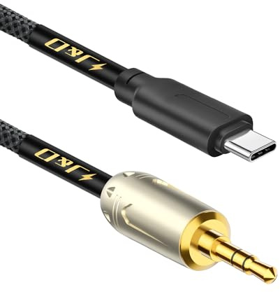 J&D USB-C zu 3,5-mm-Audio-Kabel, Geflochtenes Type-C zu AUX Auto-Aux-Kabel kompatibel mit iPhone 16/17 Serie, 1 m