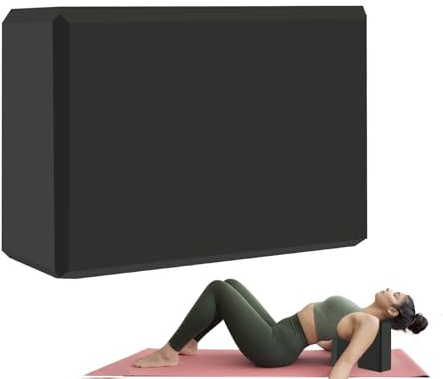 MBKHFLL Yogablock – stödjande latexfritt EVA-skum – mjuk halkfri yta med fasade kanter för yoga, pilates, meditation – yogatillbehör för stabilitet, balans, djupa stretchningar (svart)