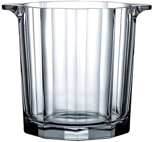 DIIDIIFF Hochwertiger Eiskübel, Kristall-Eiskübel mit Zangengriff, isolierter Weinkübelkühler, verdicktes Glas, Champagner-Weinkühler, Getränkewanne für Party-Eiskübel/klar/13 x 13 x 15 cm