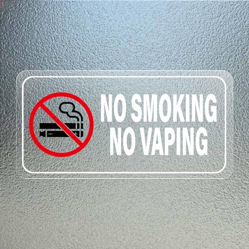 YIKIADA No Smoking No Vaping Schild Vinyl 10 × 5 CM Selbstklebend Rauchen Verboten Aufkleber Rauchverbot Warnzeichen Zigaretten Verbotszeichen für Außen und Innen 10 Stück