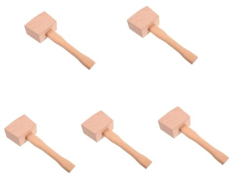 PartyKindom 5pcs Wooden Mallet Carpenter Mallet Wood Hammer Solid Wood Construction Ergonomic Handle Versatile Woodworking Tool