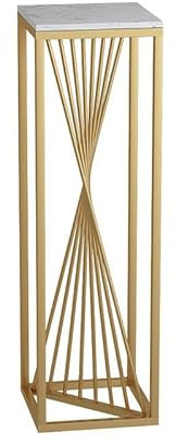 FDSGEEE Marble Top Side Tables，Slim Tall Metal Display Stand Plant Pots Flower Pot Holder for Indoor Corner, Living Room Accent (Size:100CM,Color:White)