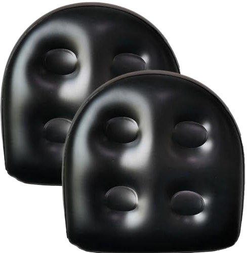 Jorzer 2Pcs Inflatable Booster Seat 18.5x14.6x5.9'' Spa & Back Support Inflatable Hot Tub Seat with Suction Cup Hot Tub Seat PVC Hot Tub Booster Seat,Black