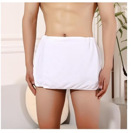 Miecoae Kilt da Sauna Uomo Donna，Asciugamano Sauna con Cinta Elastica Universale e con Bottoni，Asciugamano Bagno SPA 30 x 140/70 x 140 cm, Grigio/Marina Telo Doccia(T4,30x140 cm)