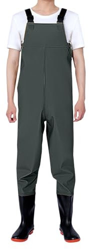Wasserdichte Herren-Wathose zum Angeln, hohe Taille, verstellbare Camouflage-Overalls, leichte und strapazierfähige Regenhose, elastische Taille, Outdoor-Hose, durchgehende, atmungsaktive,