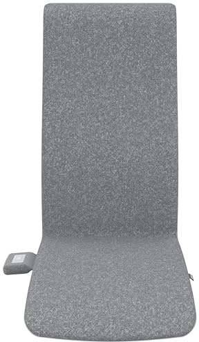 Leitz iComfi 65940085 Coussin Chauffant sans Fil avec Batterie, 14 Heures d'autonomie, 3 Niveaux de Chaleur, Chauffage Rapide, arrêt Automatique et Housse Amovible, Gris Clair, 130 x 40 x 8 cm