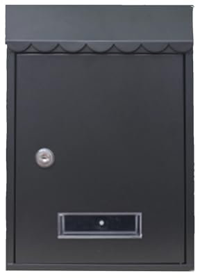 YZMJXNYY Briefkasten Wandhalterung Abschließbarer, Postkasten aus Verzinkte Eisenplatte, Standbriefkasten m Schloss, Einfache Montage(Black)