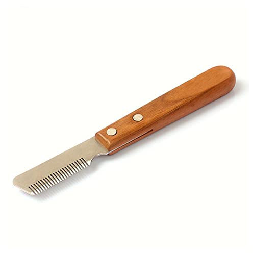 Kamm Professioneller Hundekamm Edelstahl Holzgriff Strippmesser Haustier Haarentferner Pflegewerkzeuge Unterrüstungsbürsten Kamm Männer(Right)