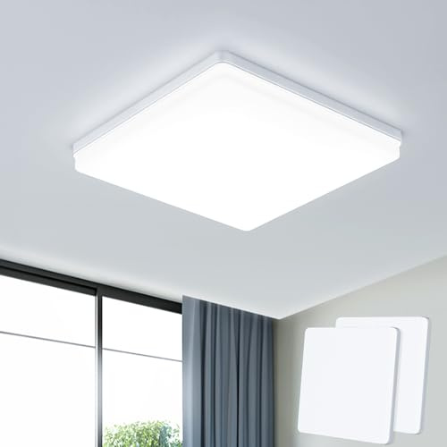 EASY EAGLE LED Deckenleuchte 48W, 4800LM, 6500K Led Lampen Deckenlampe, Badlampe Leuchte, Panel Flach Lampe für Wohnzimmer, Schlafzimmer, Küchenlampe, Esszimmer, Büro, 30cm (Pack of 2)