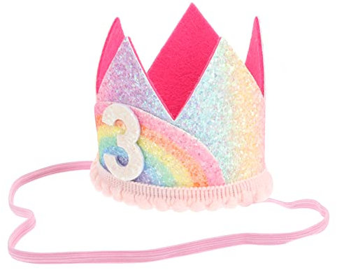 QUMIIRITY Baby-geburtstags-party-krone Hut Jungen Und Mädchen Party Favor Stoff Krone Stirnband Regenbogen Prinzessin Kopfstück