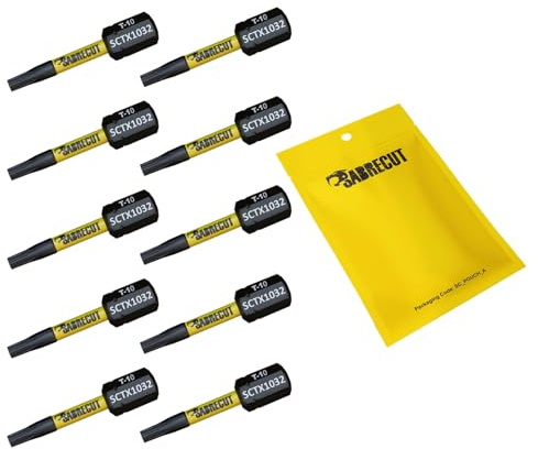 SabreCut 10pcs SCTX1032_10 32mm T10 TX10 Embouts vissage choc Robuste | Pointes forgées et acier de torsion traité thermiquement améliorent résistance aux chocs et durabilité