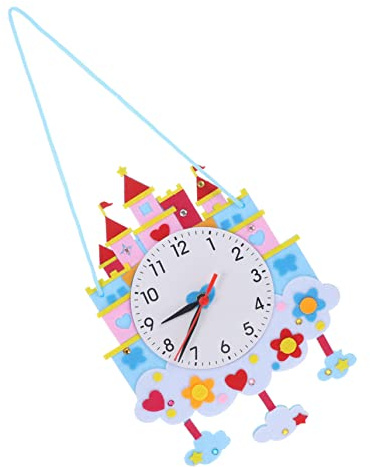 Abaodam Selbstgemacht Uhr Bastelset aus Vliesstoff für Kinder Cartoon Clock Material zum Selbermachen von Uhren