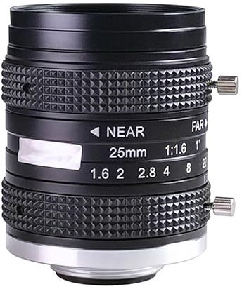 WxjnslfcLV Obiettivo Fa da 25 mm Sensore da 5 MP da 1 Pollice Apertura Manuale F1.6 Lente C-Mount a Bassa distorsione Visione Artificiale for telecamere 4K