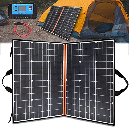 Panneau solaire portable 200 W, kit de panneau solaire pliable pour camping-car, chargeur solaire à cellules solaires monocristallines pour ordinateur portable, chargeur de bloc d'alimentation hors