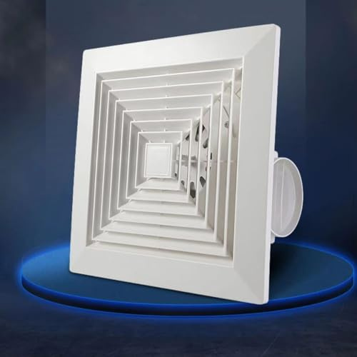 HpLive Ventilador de baño, ventilador de techo integrado, potente y silencioso, para cocina, baño, loft y sótano, color blanco, 20 x 20 cm (24 x 24 cm)