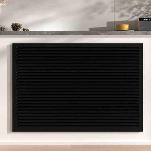 Copertura moderna per radiatore con griglia scanalata, facile da installare, per casa, soggiorno e camera da letto, marrone scuro, 60 cm, elegante decorazione per radiatore