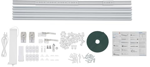KANBCNG Motorisierte Vorhangschiene Intelligente Fensterschiene Timer-Funktion Sprache/APP/Fernbedienung/Manuelle Schaltfunktion für I/U-Schiene Deckenmontage Gardinenschiene Elektrische Schiene