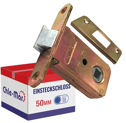 Chle-Mar Einsteckschloss für Zimmertür & Innentür, rechts/links | Schlosskasten DIN, Einstemmschloss & Steckschloss für Türschloss Zimmertür & Wohnungstür