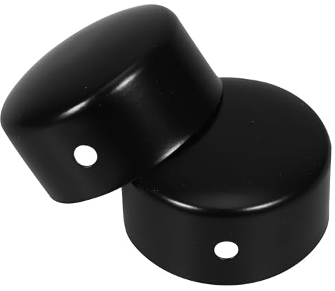 Anneome Handrail End Caps 2pcs Black Banister End Caps 45mm Round Covers for Stair Railing Chain Link Fence Post and Top Rail Handrail Smooth Surface Easy Install