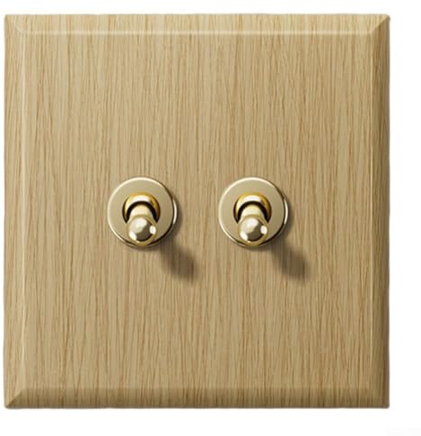 Interrupteur à bascule vintage en laiton avec panneau artisanal fait à la main, avec contrôle intuitif haut/bas pour éclairage intérieur (2)