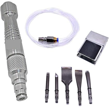 Kit martello pneumatico Pala pneumatica Mini martello pneumatico Strumento pala pneumatica Casa incisore fai-da-te Dispositivo di rimozione 'intonaco ospedaliero Per mattoni(Engraving set+foot switch)