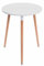 CLP Retro-Design Küchentisch Amalie mit 3 Holzbeinen I I rund Ø 60 cm I Tischhöhe 75 cm, Farbe:weiß, Gestell Farbe:Natur