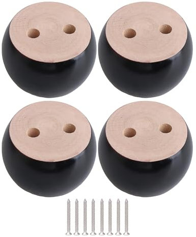 RDEXP Eucalyptus-Wood Möbel Schrank Beine Füße 100 kg Bearing Gewicht für Sofa Tisch Bett-Set rund 4 Stück