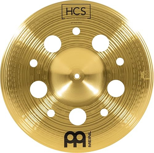 Meinl Cymbals HCS Plato Trash China de 16 pulgadas (40,64cm) con Agujeros – Platillos de Batería – Latón, Acabado Tradicional (HCS16TRCH)
