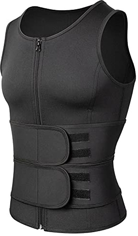 HXSZWJJ Hommes Corps Shaper Taille Sauna Superce Superbe Vest Minceur sous-vêtements Perte De Poids Chemise Fat Brûleuse Entraînement Débardeurs Shapewear (Color : Black, Size : M.)