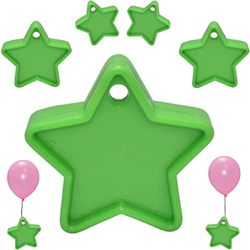 Gudfader stjärnformad ballong vikt plastballonger vikter återanvändbara helium färgglada ballongvikter för fester födelsedag firande dekoration (grön, paket med 12)