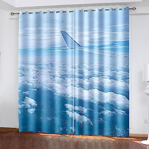 Vorhang Blickdicht Ösen Thermo Verdunkelungs Polyester Gardinen 2 Stück 3D Treppenebene Für Schlafzimmer Wohnzimmer Kinder Oder Babyzimmer 280 X 180 cm (B X H) - Bedruckte Verdunkelungsvorhänge