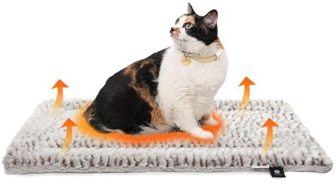 MORA PETS Self Warming & Self Heating Heated Cat Bed, Washable Warming Pet Pad, Electric-Free Heat Mat for Indoor/Outdoor Cats, Puppy Cushion Small Thermal Reversible 70 x 47 cm