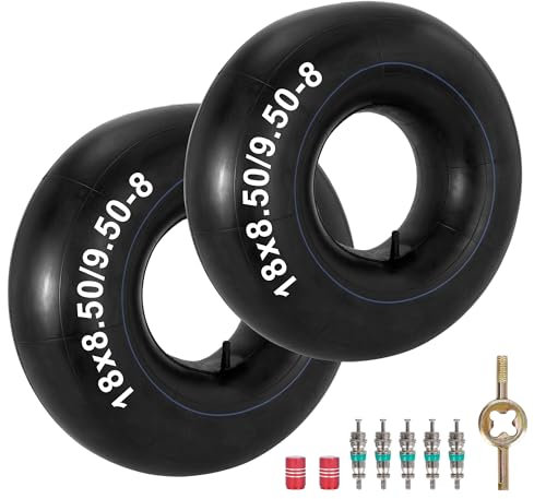 RUTU 18x8.50-8 18x9.50-8 Inner Tube 20x8.00-8 20x10.00-8 Replacement with TR13 Valve Stem Suitable for Lawn Mowers Go Karts ATV Golf Cart Wheelbarrow Tractor Tires Heavy Duty 2 Pack