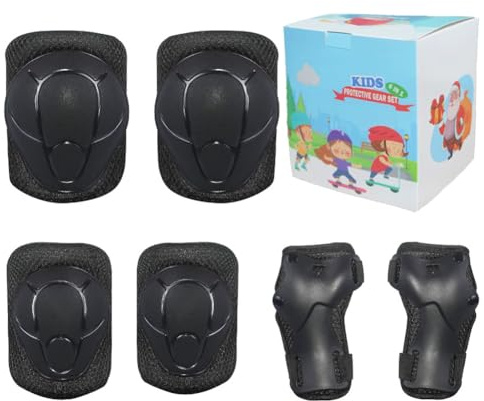 LANOVAGEAR Knäskydd barn 2–16 år skydd inlines barn – skridskoskydd set om 6 – knäskydd barnskydd knä- och armbågsskydd handledsskydds ﻿
