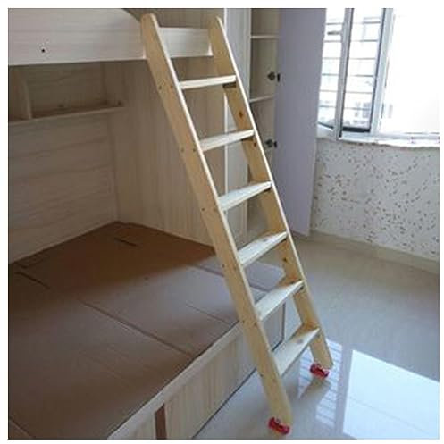 Scaletta Superiore Extra Alta per Letto a Castello 3 4 5 6 7 8 Gradini, Scala di Ricambio Leggera Color Legno Naturale con Staffe a Gancio e Poggiapiedi in Gomma, Scala da Arrampicata per An