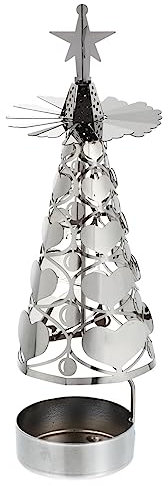 OFFSCH Weihnachtskerzenhalter Kerzenständer Eisen Silber Drehbar Tischdekoration Für Winterfeiern Und Dinnerpartys