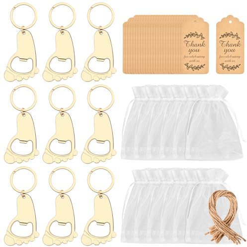 YILANJIN Abridor de Botellas, 10 Piezas Abrebotellas Aleación de Zinc con Bolsas, Abridores de Botellas para Fiesta de Bebé, Pequeña Abridor de Cerveza Metalico para Cumpleaños, Baby Shower, Fiesta