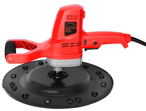 Electric Wall Polisher Handheld Machine with Tray/Pallet/Tray, Cement Putty Trowel for Smoothing Plaster Mortar, Sponge/Sandpaper Included.