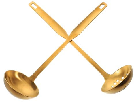 LIGIGWASH 2piezas Cucharones Inoxidable Cucharón Ranurado y Espumadera Para Servir Utensilios De Cocina