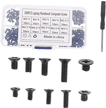 FELTECHELECTR Juego De Tornillos Para Computadora M2- Destornillador 500 Piezas Tornillos Avellanados Para Ssd Placa Base y Suministros De Reparación Para Ordenadores Caja De Almacenamiento Incluida