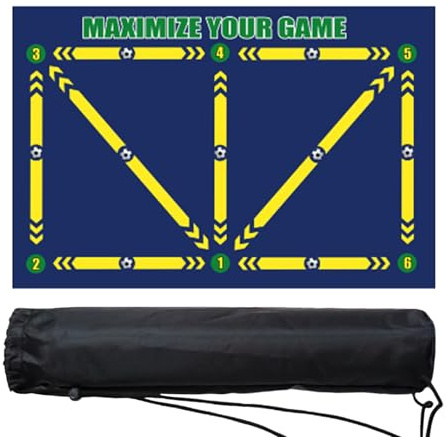 RoseFlower Tapis d'entraînement Football, 60 X 90 cm Antidérapant Tapis de Dribble Footstep d'entraînement, Tapis entrainement Foot pour Ballon de Enfant, Adulte Tapis Entrainement Foot Contrôle