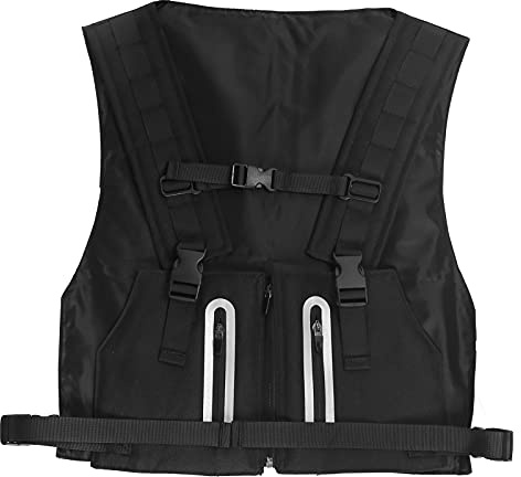 ANKROYU Gilet di Sicurezza Riflettente Gilet da Ciclismo da Corsa Regolabile ad Alta visibilità con Strisce Riflettenti per Sport all'Aria Aperta Jogging Bicicletta Poliestere Dime (Nera)