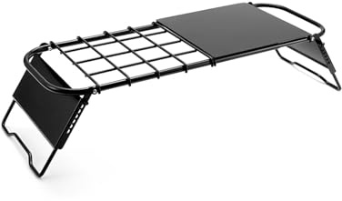 RASTKY Gril de Feu de Camp Pliable Portable, Support de Barbecue à Hauteur Réglable pour Le Camping, Table à Grille Pliable pour la Randonnée, Les Voyages, Le Pique-Nique, Matériau en Acier (Table