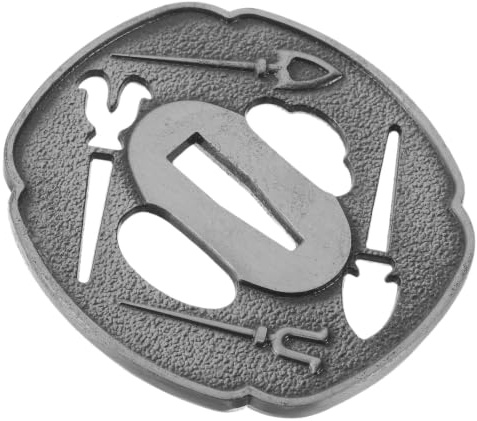 SOLUSTRE Japanese Tsuba Replacement Metal Guard with Engraved Dragon, Traditional Design for Improved Balance and Grip Comfort, x.x.cm, for Display and Restoration
