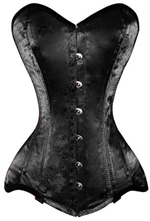 luvsecretlingerie Damen Taillentraining Schwerlast 26 Doppelt Stahl Knochen Vollbrustkorsett Steampunk Satin Corsage #8460-SA